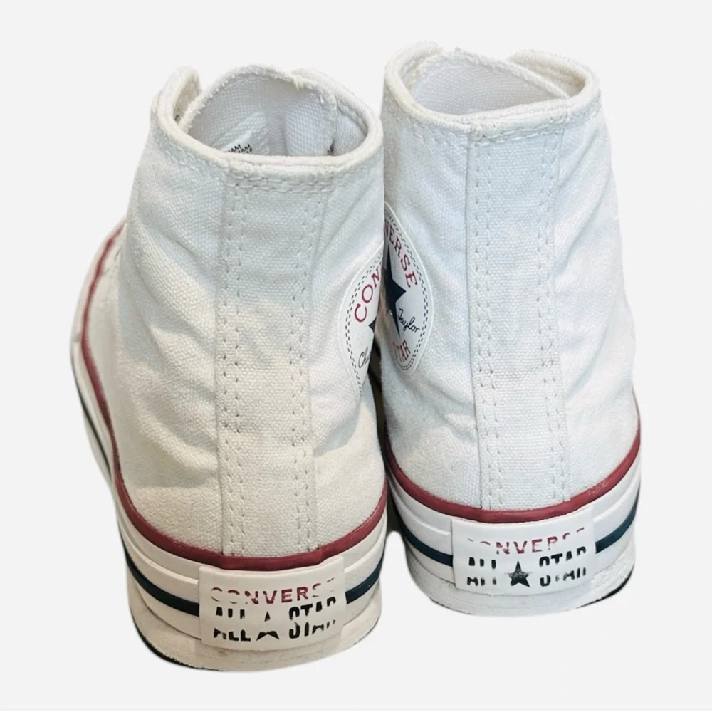 Converse All Star Youth White High-Tops with Red and Blue Trim Youth Size 13